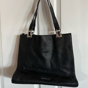 Vince Camuto Black Leather Tote Bag EUC